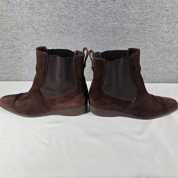 SALVATORE FERRAGAMO WOMEN’S SUEDE ANKLE BOOTS SIZE 6B - WEDGE HEEL VINTAGE ITALY - Picture 10 of 12